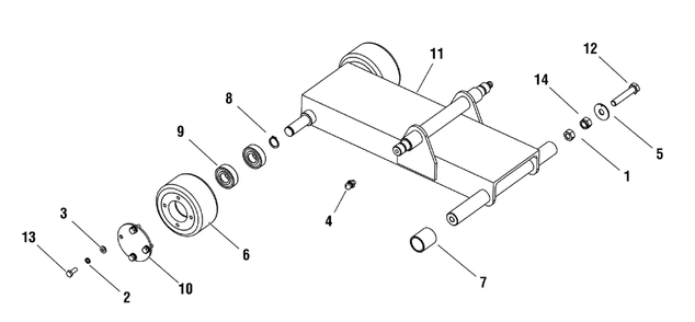 Wheel Frame Group (80003341) Diagram and Parts List for 866057-EX20-S  Briggs and Stratton Saw